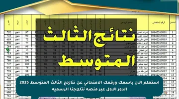 استعلم الآن باسمك ورقمك الامتحاني عن نتائج الثالث المتوسط 2025 الدور الأول عبر منصة نتائجنا الرسمية